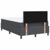 vidaXL LED Box Spring Bed Donkergrijs en Wit 120 x 200 cm Katoen Stof