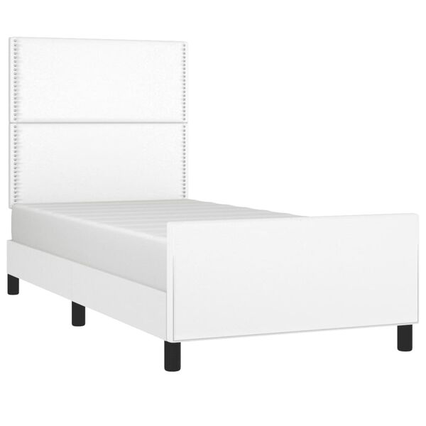 vidaXL Bedframe met hoofdbord kunstleer wit 90x190 cm