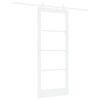 vidaXL Schuifdeur Wit 83 x 202 cm Massief grenenhout en glas