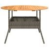 vidaXL Tuintafel met acaciahouten blad Ø110x71 cm poly rattan grijs