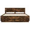 vidaXL Bedframe met hoofdeinde Gerookt eiken 200 x 200 cm Bewerkt hout