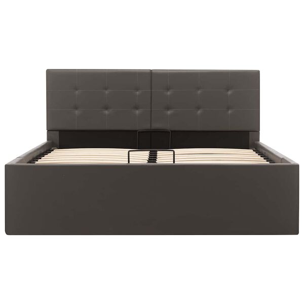 vidaXL Bedframe met opslag hydraulisch kunstleer grijs 120x200 cm