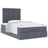 vidaXL Ottoman bed met matrassen 120x200cm fluweel donkergrijs