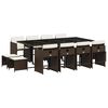 vidaXL 13-delige Tuinset met kussens poly rattan bruin
