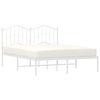 vidaXL Bedframe met hoofdbord metaal wit 140x200 cm