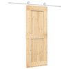 vidaXL Schuifdeur Natuurlijk en Wit 80 x 210 cm Massief Grenenhout