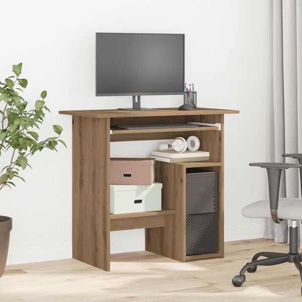 vidaXL Bureau 80x45x74 cm bewerkt hout artisanaal eikenkleur