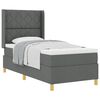 vidaXL Boxspringbed met matras Donkergrijs 90 x 200 cm Stof