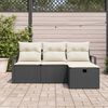 vidaXL Tuin Sofa Set met kussen met opslag 4 pcs Zwart Poly riet