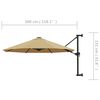 vidaXL Wandparasol met metalen paal 300 cm taupe