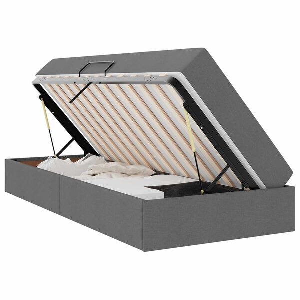 vidaXL Opbergbed met matras Donkergrijs 90 x 200 cm Polyester