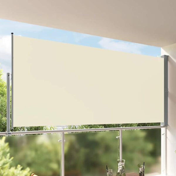 vidaXL Tuinscherm uittrekbaar 160x300 cm cr&egrave;mekleurig