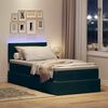 vidaXL Opbergbed met LED met matras Donkergroen 90 x 200 cm Fluweel