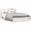 vidaXL Bedframe met hoofdbord massief grenenhout wit 150x200 cm