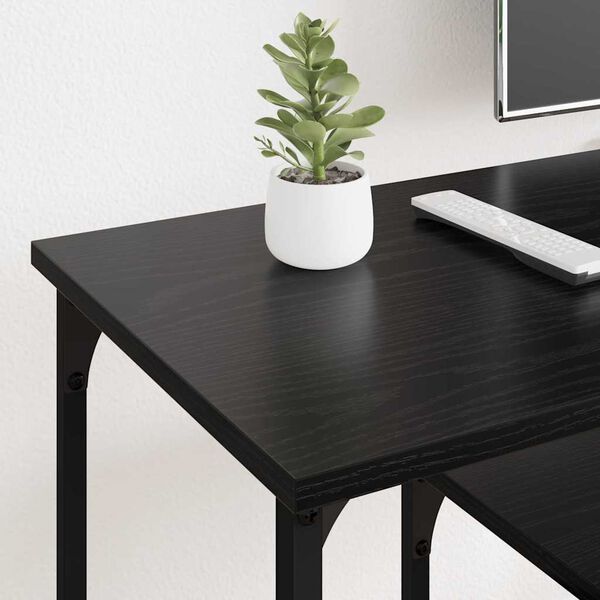 vidaXL TV-kast Zwart Eiken 102 x 35 x 45,5 cm Gemonteerd hout en ijzer