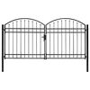 vidaXL Poort met gebogen bovenkant dubbel 300x150 cm staal zwart