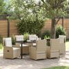 vidaXL Tuin eettafelset 7 pcs Beige en Licht Grijs poly rattan