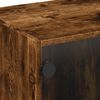 vidaXL Salontafel met glazen deuren 68x50x42 cm gerookt eikenkleurig