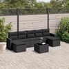 vidaXL 8-delige Loungeset met kussens poly rattan zwart