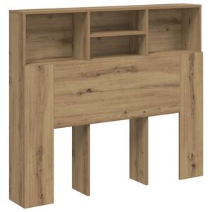 vidaXL Hoofdbordkast 120x19x103,5 cm bewerkt hout artisanaal eiken