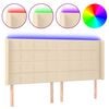 vidaXL Hoofdbord LED 163x16x118/128 cm stof cr&egrave;mekleurig