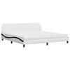 vidaXL Bed met matras "Dover" kunstleer wit en zwart 200x200 cm