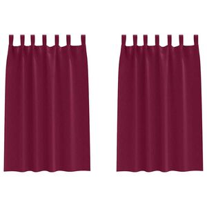 vidaXL Zwart-out Gordijnen met Ringen 2 pcs Wijnrood 175 x 140 cm