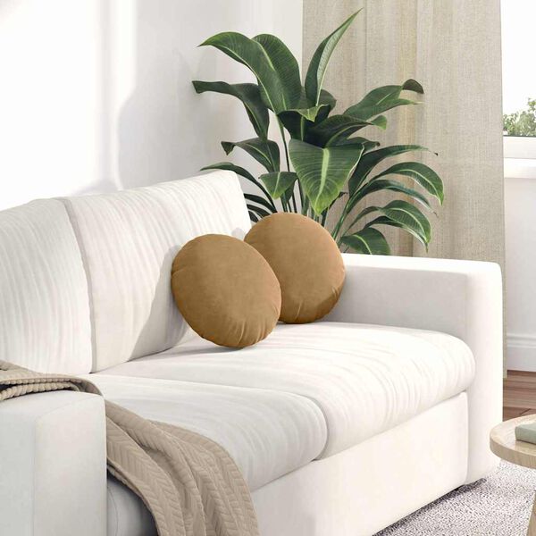 vidaXL Zitkussens 2 stuks Bruin &Oslash; 40 x 13 cm Fluweel