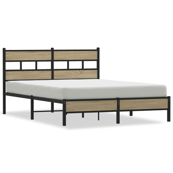 vidaXL Bedframe zonder matras hout sonoma eikenkleurig 150x200 cm