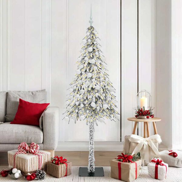 vidaXL Kerstboom met 300 LED met standaard Wit 180 cm PE en staal