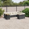 vidaXL 10-delige Loungeset met kussens poly rattan zwart