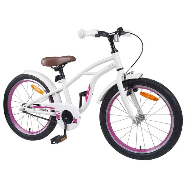 vidaXL Kinderfiets 18 Inch voor 5-7 jaar Wit