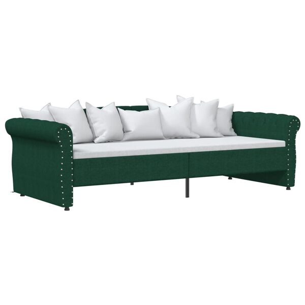 vidaXL Slaapbank met USB stof donkergroen 90x200 cm