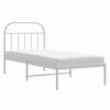 vidaXL Bedframe met hoofdbord metaal wit 90x190 cm