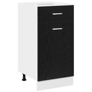 vidaXL Hangkast met lade Zwart Eiken 40 x 46 x 81,5 cm Bewerkt hout