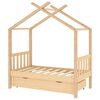 vidaXL Kinderbedframe met lade massief grenenhout 70x140 cm
