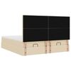 vidaXL Ottoman bed met matrassen 180x200cm stof cr&egrave;mekleurig