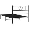 vidaXL Bedframe met hoofdbord metaal zwart 75x190 cm