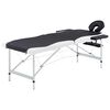 vidaXL Massagetafel inklapbaar 2 zones aluminium zwart en wit