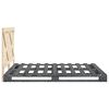 vidaXL Bedframe met hoofdbord massief grenenhout grijs 160x200 cm