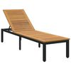vidaXL Ligbed Zwart 200 x 55 x 35 cm Massief Acaciahout