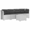 vidaXL 4-Persoons Tuin Sofa met Kussens Rieten Look PP Wit