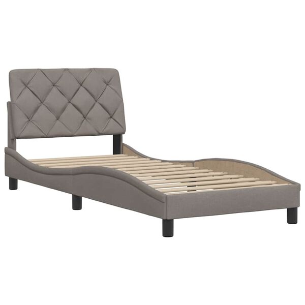 vidaXL Bedframe zonder matras 90x190 cm stof taupe