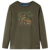 Kindershirt met lange mouwen 128 kakikleurig