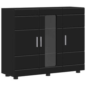 vidaXL Houten Kast Zwart Bewerkt hout
