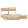 vidaXL Opslag bed met lade Sonoma Eiken 180 x 200 cm Bewerkt hout
