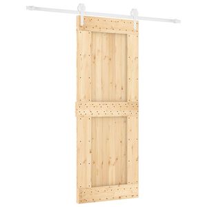 vidaXL Schuifdeur 80 x 210 cm Massief Grenenhout (Niet-Behandeld)
