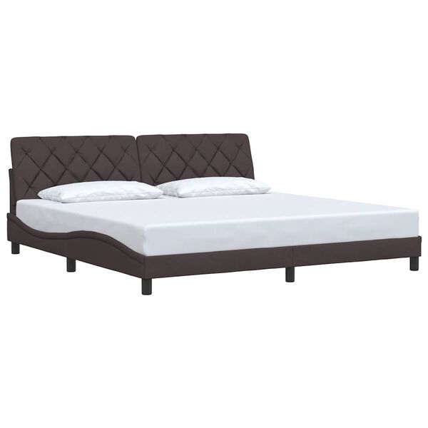 vidaXL Bedframe zonder matras stof donkerbruin 200x200 cm