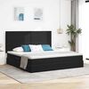 vidaXL Opbergbed met LED met matras met LED Zwart 200 x 200 cm Fluweel