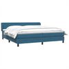 vidaXL Boxspring met matrassen fluweel donkerblauw 180x210 cm